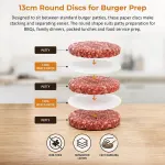500 Pack 13cm Patty Paper Baking Burger Wax Discs Non Stick BBQ Burger Papers For Easy Food Preparation