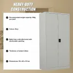 Two-Door Metal Cabinet Shelf Storage for Home Office Gym