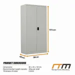 Two-Door Metal Cabinet Shelf Storage for Home Office Gym