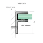 120cm Wall-to-Wall Frameless Shower Screen F-Brackets with SS Hinges & Round Knob Handle – Nickel