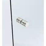 120cm Wall-to-Wall Frameless Shower Screen F-Brackets with SS Hinges & Round Knob Handle – Nickel