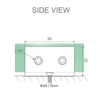120cm Frameless Wall-to-Wall Shower Screen with U-Brackets, Brass Hinges & Square Knob Handle – Gold