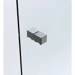 100cm Wall to Wall Frameless Shower Screen Wall Channel and Floor Channel, SS Hinges & Square Knob Handle – Gunmetal