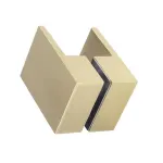 110cm Wall to Wall Frameless Shower Screen Wall Channel and Floor Channel, SS Hinges & Square Double Pull Handle – Gold