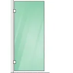 120x110cm Corner Frameless Shower Screen with F-Brackets and SS Hinges, Square Knob Handle – Nickel