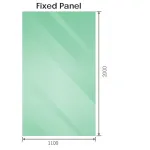 120x110cm Corner Frameless Shower Screen with F-Brackets and SS Hinges, Square Knob Handle – Nickel
