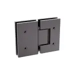 110x110cm Corner Frameless Shower Screen with Wall Channel and Floor F-Bracket and SS Hinges, Square Double Pull Handle – Gunmetal