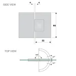 120x100cm Corner Frameless Shower Screen with U-Brackets and Brass Hinges, Square Knob Handle – Gold