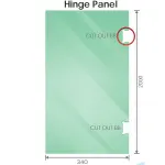 100x70cm Corner Frameless Shower Screen with F-Brackets and Brass Hinges, Square Double Pull Handle – Gunmetal