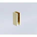 120x90cm Corner Frameless Shower Screen with U-Brackets and Floor U-Bracket and Brass Hinges, Square Double Pull Handle – Gold