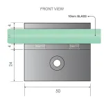 120x120cm Corner Frameless Shower Screen with Wall Channel and Floor F-Bracket and Brass Hinges, Square Double Pull Handle – Gunmetal