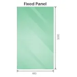 120x80cm Corner Frameless Shower Screen with Wall Channel and Floor Channel Brackets, Stainless Steel Hinges & Round Knob Handle – Gunmetal