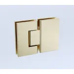 100x110cm Double Door Corner Shower Screen U-Brackets, SS Hinges & Round Knob Handle – Gold