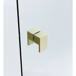 100x110cm Double Door Corner Shower Screen U-Brackets, SS Hinges & Square Double Pull Handle – Gold