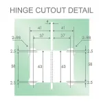 120x120cm Double Door Corner Shower Screen F-Brackets, Brass Hinges & Square Double Pull Handle – Black