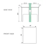 120x120cm Double Door Corner Shower Screen F-Brackets, Brass Hinges & Square Double Pull Handle – Black
