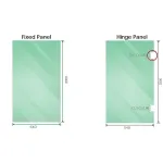 100cm Frameless Diamond Shower Screen U-Brackets, Brass Hinges & Square Knob Handle – Chrome