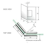 100cm Frameless Diamond Shower Screen U-Brackets, Brass Hinges & Square Knob Handle – Chrome