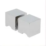100cm Frameless Diamond Shower Screen U-Brackets, Brass Hinges & Square Knob Handle – Chrome