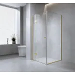 110x90cm Corner Frameless Shower Screen Wall Channel and Floor Channel with SS Hinges for Modern Bathroom Style – Chrome
