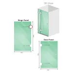 110cm Frameless Wall-to-Wall Shower Screen with Brackets & Brass Hinges – U-Brackets – Gold