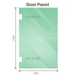 120x80cm Corner Frameless Shower Screen with Brackets and Brass Hinges – U-Brackets and Floor U-Bracket – Nickel