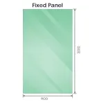 120x90cm Corner Frameless Shower Screen with Brackets and Brass Hinges – F-Brackets – Nickel