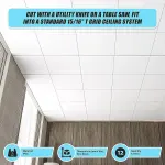 12x Smooth Drop Ceiling Tile 2ft x 2ft PVC Ceiling Panel