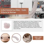 5m Dust Extraction Hose 100mm – Flexible PU Ducting for Workshops