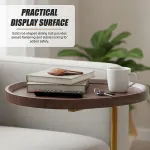 Modern Oval Side Table Gold Base Sofa End Table