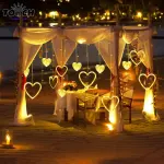 Waterproof Heart-Shaped LED Curtain String Lights