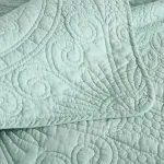 100% Cotton Embossed Aqua Medallion Serenity Coverlet Bedspread Set