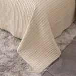 100% Cotton Embossed Taupe Linear Luxe Coverlet Bedspread Set
