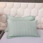 100% Cotton Embossed Mint Stripe Elysian Coverlet Bedspread Set