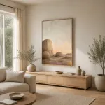 Stone and Sky Floating Frame Canvas Wall Art – Portrait