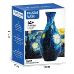 3D Puzzle Vase 160 Piece DIY Flower Vase Kit – Starry Sky Art, Reusable Inner Water Cup, Stable Decorative Display for Home, Office and Gift Giving