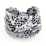 Polka dot pattern Yoga Headband – Elastic Sweat-Wicking Hairband for Women – White