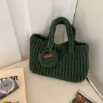 Handcrafted Crochet Tote Bag – Vintage-Style Woven Cotton-Yarn Look Bag