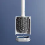 2 Pcs (Black + White) Wall-Mountable Toilet Brush Set – Soft-Tip 360° Cleaning System