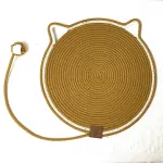 Durable Cat Scratching Mat with Attached Toy Ball – Washable and Multi-Functional, Ideal for Cats’ Scratching and Sleeping – 50cm Diameter – Brown