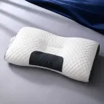 2 Pcs Neck Support Pillow – 48 x 74 cm Polyester Fibre, 10 cm Loft, 3D Knitted Honeycomb Texture, Shape Retaining Comfort for Home Sleep