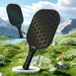 Black and Yellow Lightweight Fiberglass Pickleball Paddle Set – 2 High-Rebound Rackets with PU Comfort Grip, 4 Balls and Carry Bag for Outdoor Play