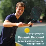 Black and Blue Lightweight Fiberglass Pickleball Paddle Set – 2 High-Rebound Rackets with PU Comfort Grip, 4 Balls and Carry Bag for Outdoor Play