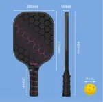 Black and Blue Lightweight Fiberglass Pickleball Paddle Set – 2 High-Rebound Rackets with PU Comfort Grip, 4 Balls and Carry Bag for Outdoor Play