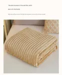 150*200cm Beige Solid Colour Flannel Throw Blanket – Thick Double-Sided Fleece with Ribbed Texture – Soft throw blanket& Lightweight for Sofa, Bed, Office Nap, Air-Conditioned Rooms – Durable, Machine Washable, Non-Shedding