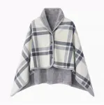 100*140cm Japanese-Style shawl blanket Ultra-Soft Blanket – Thick Polyester Throw for Sofa, Bed, Office, Cozy Nap Blanket for Winter & All Seasons – Grey And White