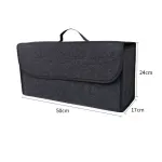 Foldable Car Trunk Organizer – Durable Felt Storage Box with Magic Tape Closure, Portable Handle, Scratch Resistant, Space Saving Design for SUV, Sedan, Hatchback – Dark Grey