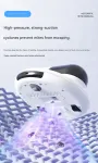 White Automatic Intelligent Walking Mite Removal Robot – UV Sterilisation, High Frequency Beating, Strong Suction, Wireless Rechargeable Bed Vacuum for Mattress, Sofa, Carpet, Pet Hair