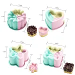 4 Piece Silicone Baking Mould Set – Heart Star Square Round Shapes Food Grade Cake Mousse Pudding Dessert Molds – Colorful