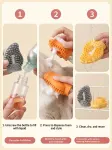 Pet Shampoo Brush Silicone Foaming Massage Comb Dog Cat Bathing Grooming Tool – Yellow